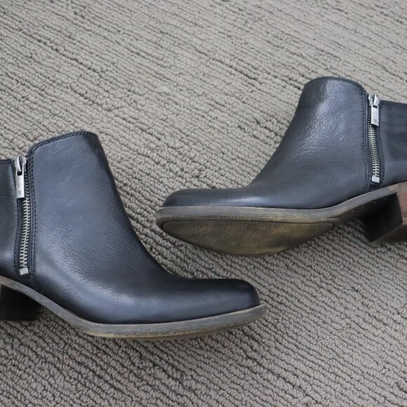 LUCKY BRAND Basel Bootie Black Leather Size 7.5 - Picture 3 of 9